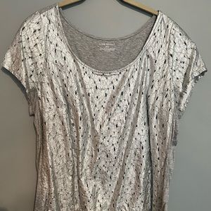 Metallic “pleather like” Tee